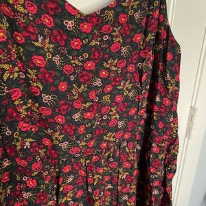 Old Navy Red Floral Swing Dress
